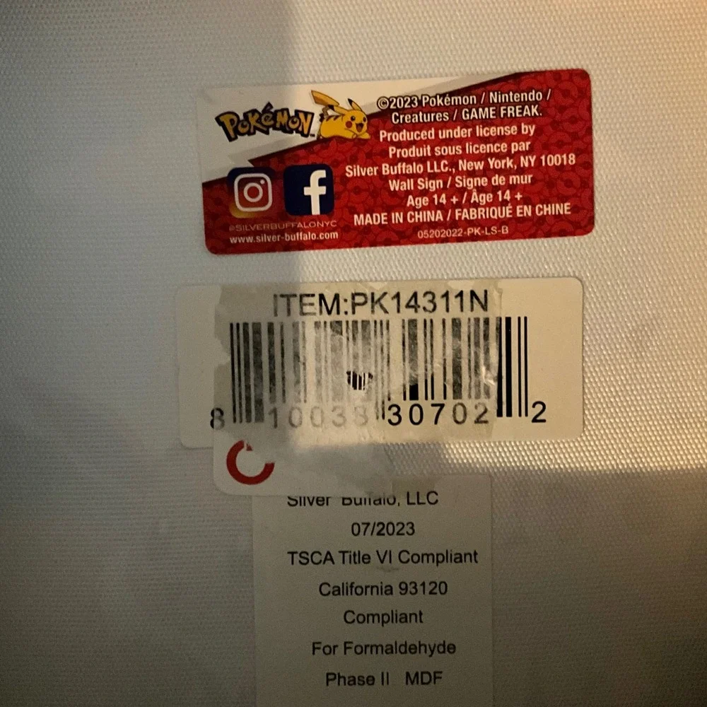 Pokemon Pikachu & Eevee Wall Art Decor Square Canvas Picture‎ 6x6